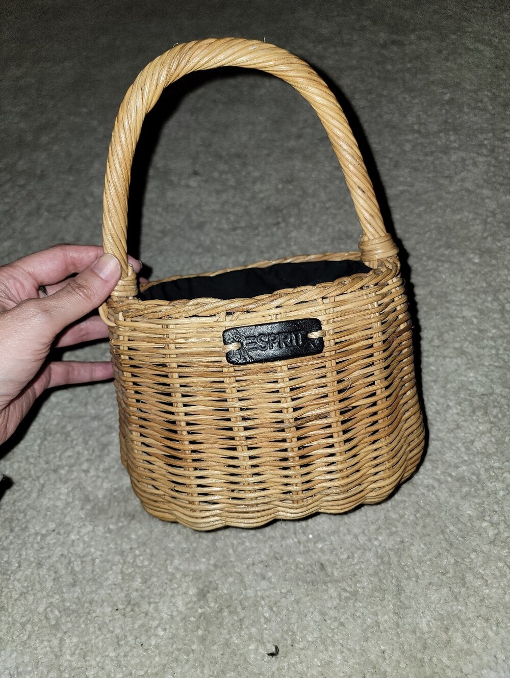 Esprit Woven Straw Basket Handbag - Natural Tan